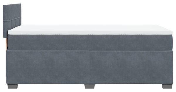 Box spring postel s matrací tmavě šedá 80 x 200 cm samet 3286163