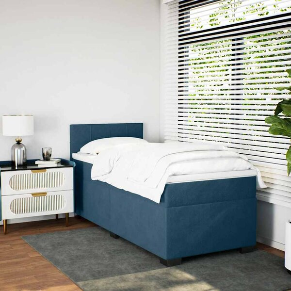 Box spring postel s matrací tmavě modrá 80 x 200 cm samet 3286166
