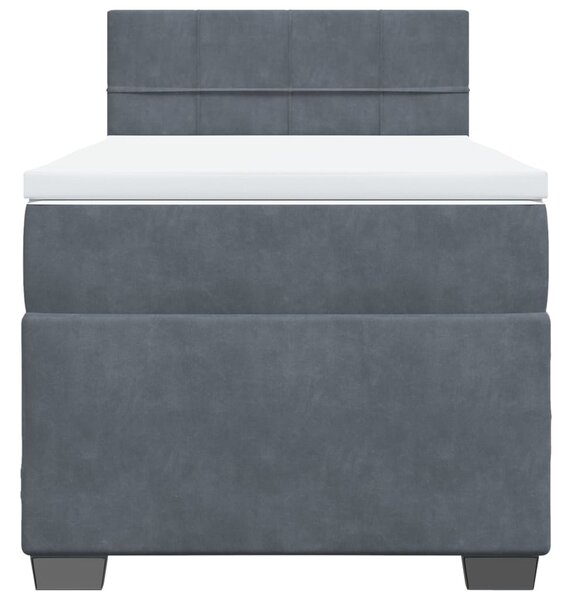 Box spring postel s matrací tmavě šedá 80 x 200 cm samet 3286163