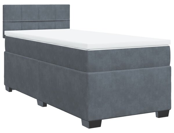 Box spring postel s matrací tmavě šedá 80 x 200 cm samet 3286163