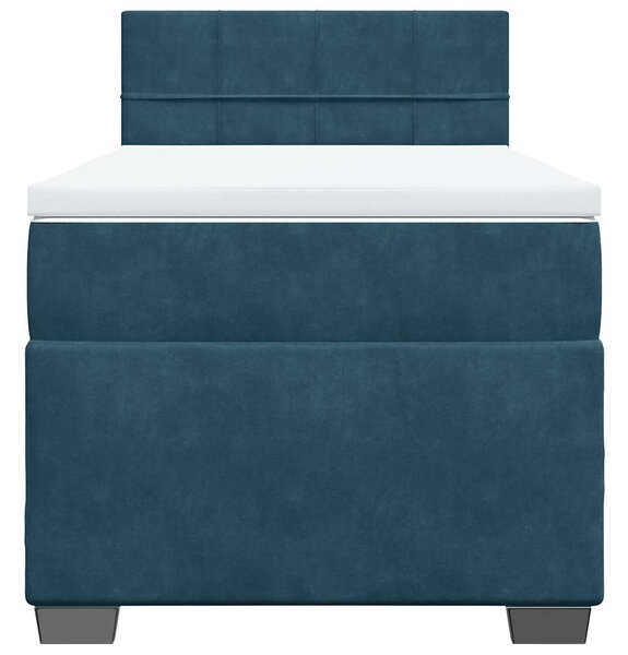 Box spring postel s matrací tmavě modrá 80 x 200 cm samet 3286166