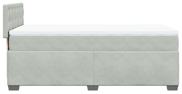 Box spring postel s matrací světle šedá 80 x 200 cm samet 3286174