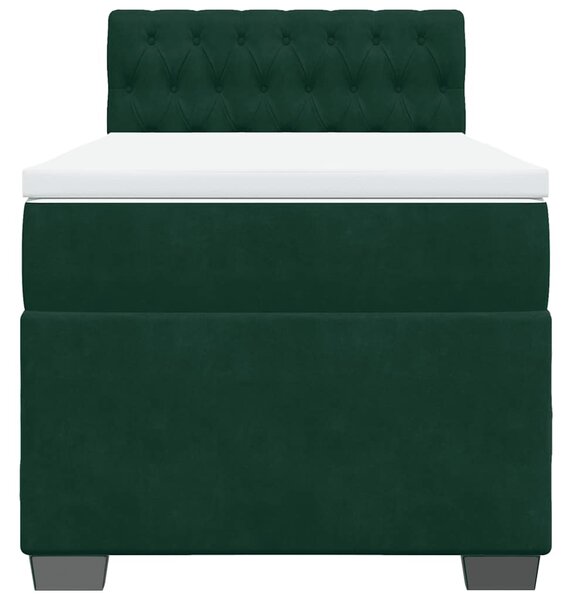 Box spring postel s matrací tmavě zelená 80 x 200 cm samet 3286171