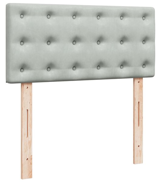 Box spring postel s matrací světle šedá 80 x 200 cm samet 3286174