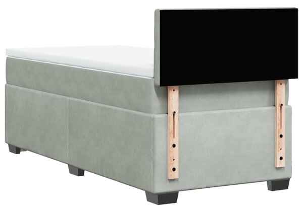 Box spring postel s matrací světle šedá 80 x 200 cm samet 3286174