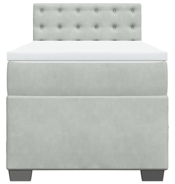 Box spring postel s matrací světle šedá 80 x 200 cm samet 3286174