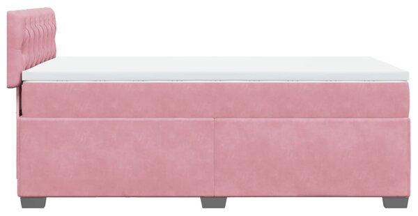 Box spring postel s matrací růžová 100x200 cm samet 3288545