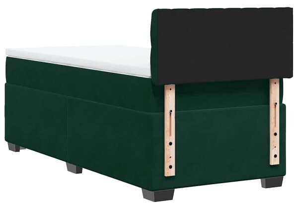 Box spring postel s matrací tmavě zelená 80 x 200 cm samet 3286171