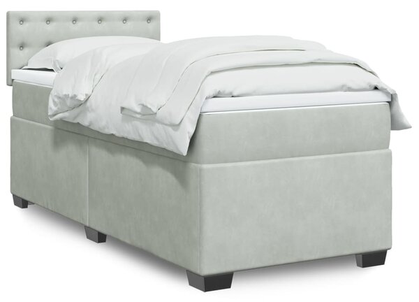 Box spring postel s matrací světle šedá 80 x 200 cm samet 3286174