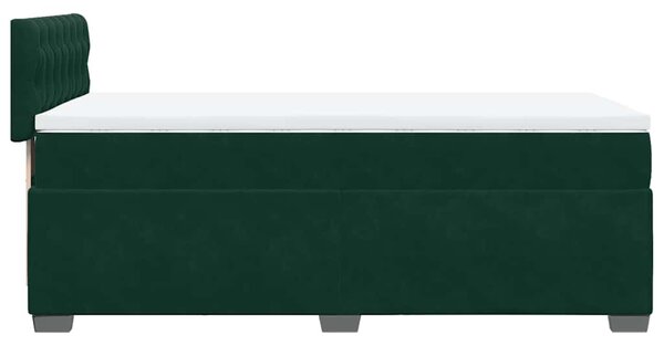 Box spring postel s matrací tmavě zelená 80 x 200 cm samet 3286171