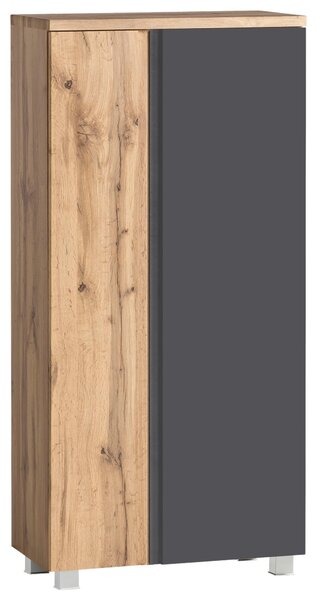 MIDI SKŘÍŇKA, šedá, dub wotan, 65/130/35 cm Held - Úzké skříňky do koupelny, Online Only