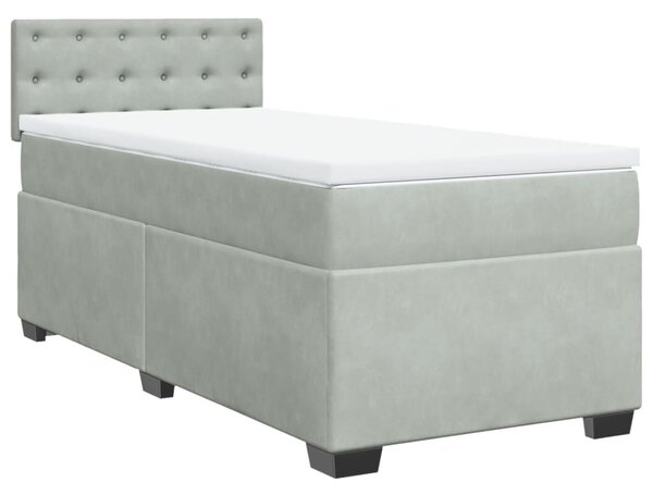 Box spring postel s matrací světle šedá 80 x 200 cm samet 3286174