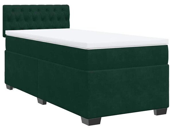 Box spring postel s matrací tmavě zelená 80 x 200 cm samet 3286171