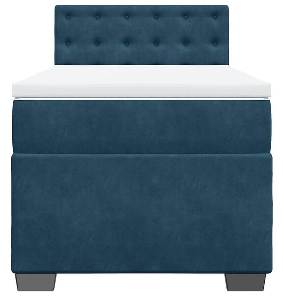 Box spring postel s matrací tmavě modrá 80 x 200 cm samet 3286178