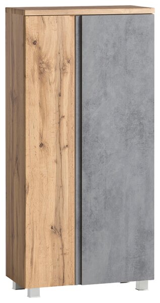MIDI SKŘÍŇKA, barvy grafitu, dub wotan, 65/130/35 cm Held - Úzké skříňky do koupelny, Online Only