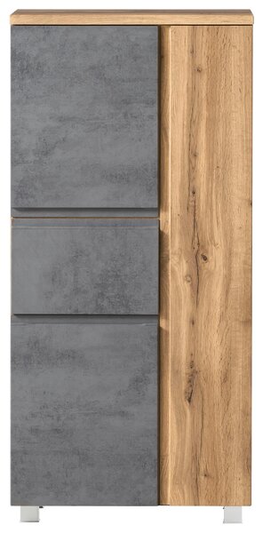 MIDI SKŘÍŇKA, světle šedá, dub wotan, 65/130/35 cm Held - Úzké skříňky do koupelny, Online Only