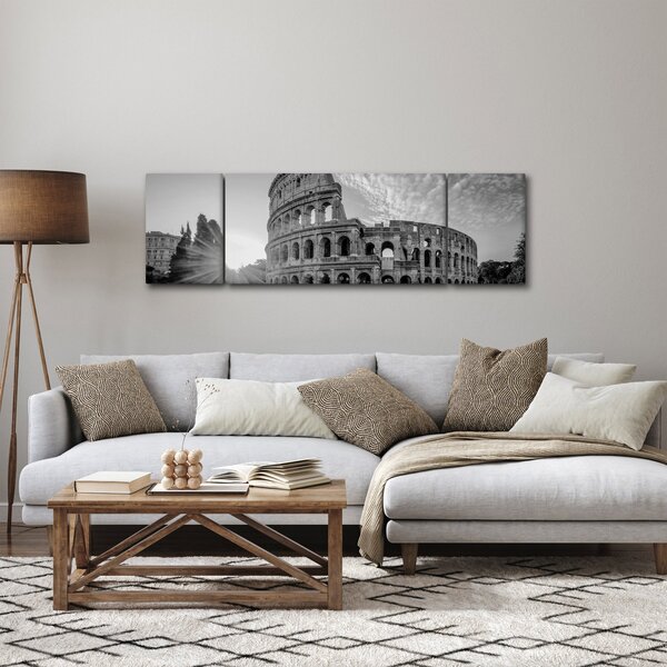Obraz - Koloseum v Římě, černobílé (170x50 cm)