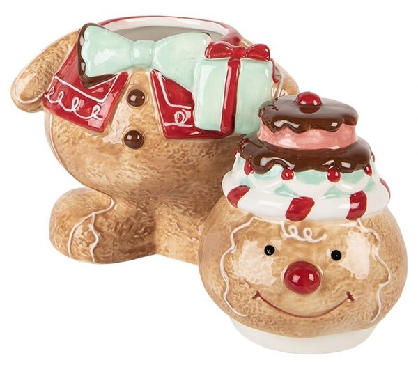 Keramická dóza perníček Gingerbread Man - 17*14*24 cm - Clayre & Eef