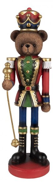 Vánoční dekorace medvídek jako Louskáček - 10*9*31 cm - Clayre & Eef