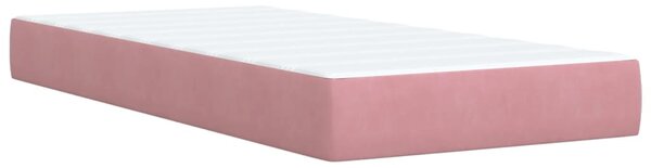 Box spring postel s matrací růžová 80 x 200 cm samet 3290761