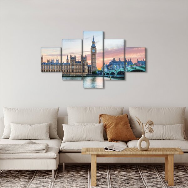 Obraz - Londýn v pastelových barvách (125x70 cm)
