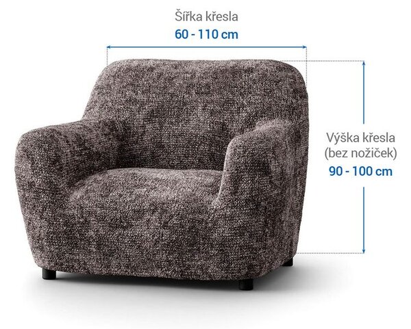 Bielastické potahy MARMO hnědé křeslo (š. 60 - 110 cm)