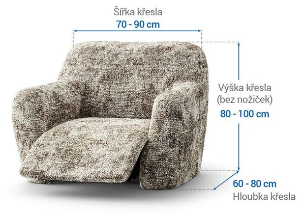 Bielastické potahy MARMO béžové relaxační křeslo (š. 70 - 90 cm)