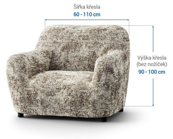 Bielastické potahy MARMO béžové křeslo (š. 60 - 110 cm)