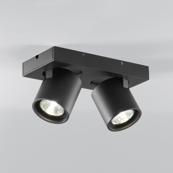 Stropní Lampa LIGHT-POINT, Focus 2, stmívatelné, Černá, Obývací pokoj, Hliník, Design