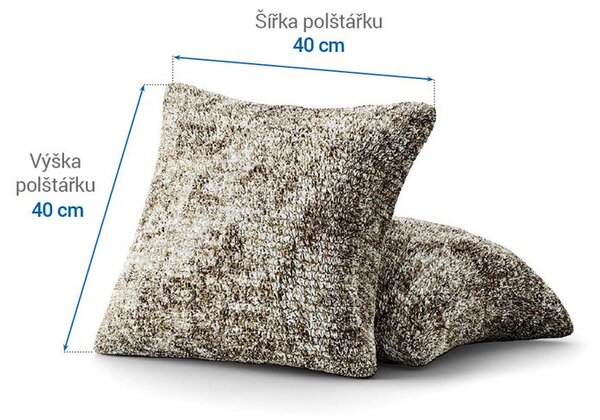 Bielastické potahy MARMO béžové povlaky na polštářky 2 ks ( 40 x 40 cm)