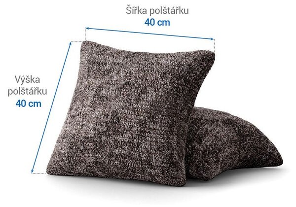 Bielastické potahy MARMO hnědé povlaky na polštářky 2 ks ( 40 x 40 cm)
