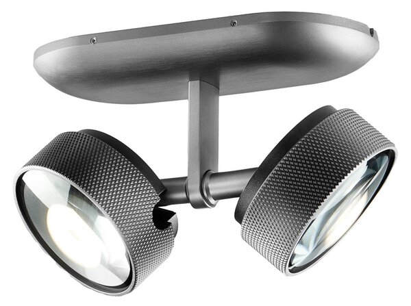 Stropní Lampa LIGHT-POINT, Cosmo C2, stmívatelné, Šedá, Obývací pokoj, Hliník, Design