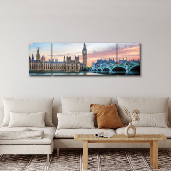 Obraz - Londýn v pastelových barvách (170x50 cm)