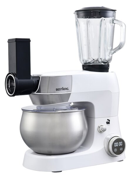 Multifunkční kuchyňský robot BestBerg BBR-1900P / 1900 W / 5 l / 12 rychlostí / perleťová bílá
