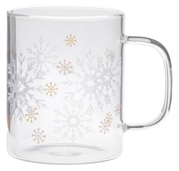 Skleněný hrnek s vánočním motivem 410 ml Frosty Flakes – Dakls