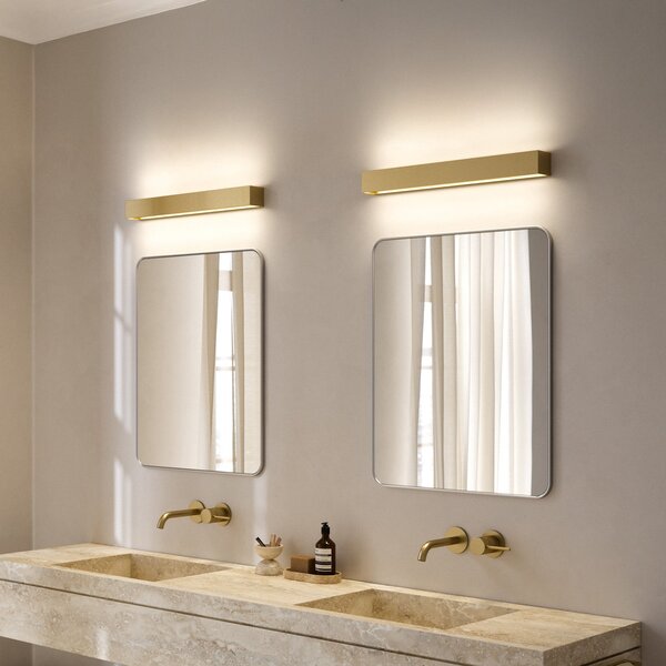 Nástěnná Svítidla LIGHT-POINT, Linea W3, stmívatelné, Zlatá / mosazná, Obývací pokoj, Hliník, Design