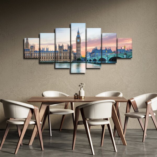 Obraz - Londýn v pastelových barvách (210x100 cm)