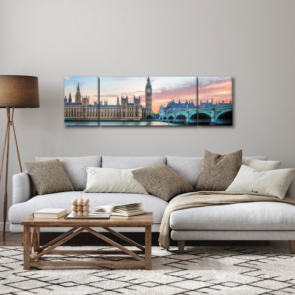 Obraz - Londýn v pastelových barvách (170x50 cm)