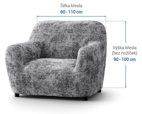 Bielastické potahy MARMO šedé křeslo (š. 60 - 110 cm)