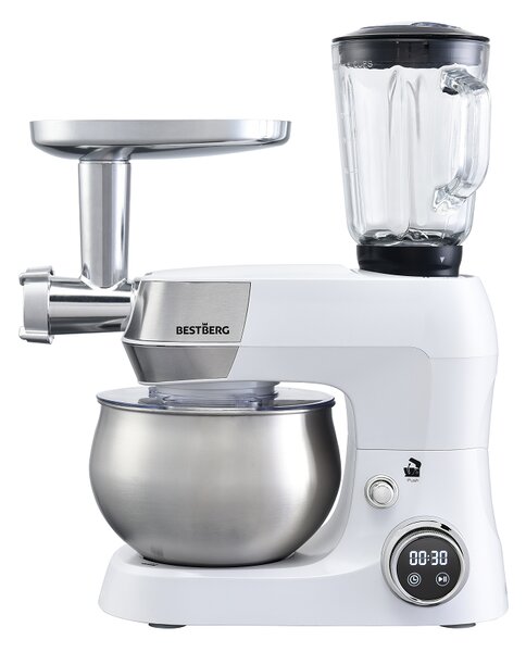Multifunkční kuchyňský robot BestBerg BBR-1900P / 1900 W / 5 l / 12 rychlostí / perleťová bílá