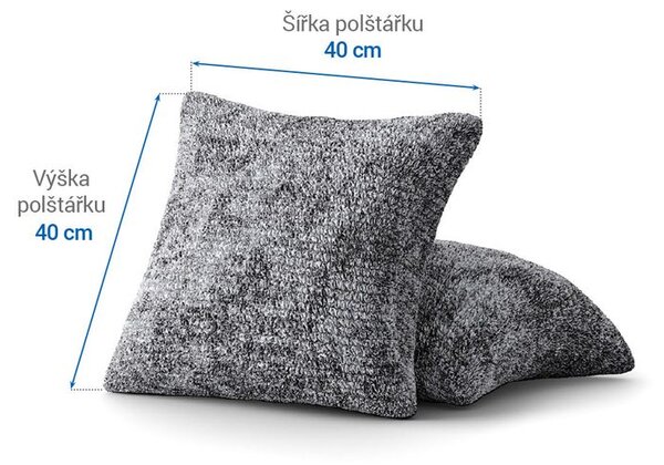 Bielastické potahy MARMO šedé povlaky na polštářky 2 ks ( 40 x 40 cm)