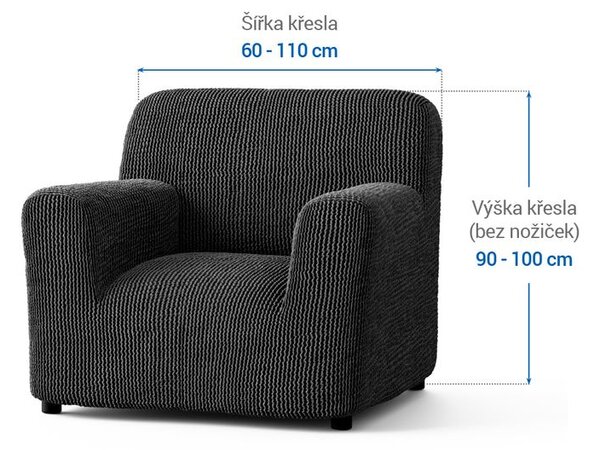 Bielastické potahy COSTINA antracit křeslo (š. 60 - 110 cm)