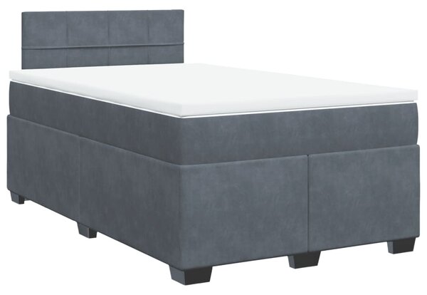 Box spring postel s matrací tmavě šedý 120x190 cm samet 3286259