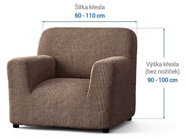 Bielastické potahy COSTINA oříšková křeslo (š. 60 - 110 cm)