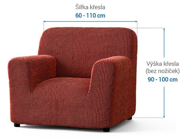 Bielastické potahy COSTINA měděná křeslo (š. 60 - 110 cm)