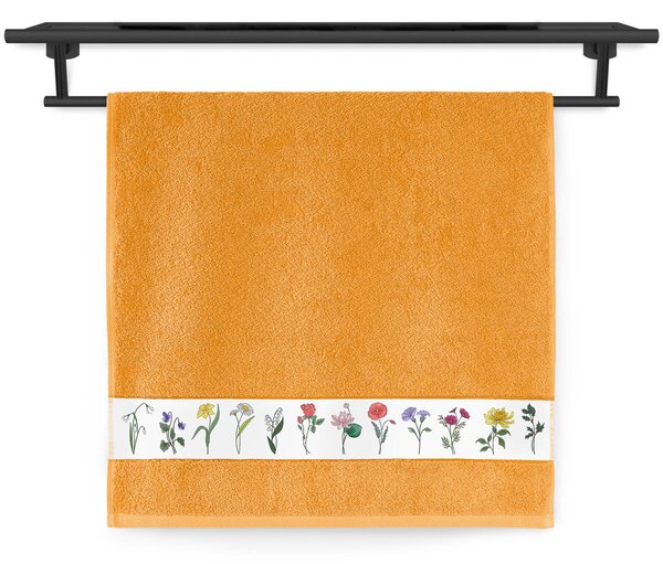 Ručník Veba NORA tisk Květinový herbář oranžová Velikost: 50x100 cm