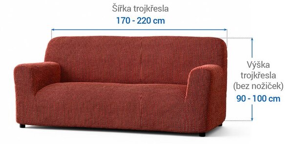 Bielastické potahy COSTINA měděná dvojkřeslo (š. 120 - 160 cm)