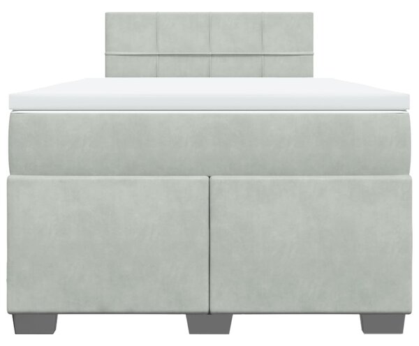 Box spring postel s matrací světle šedá 120 x 200 cm samet 3286282
