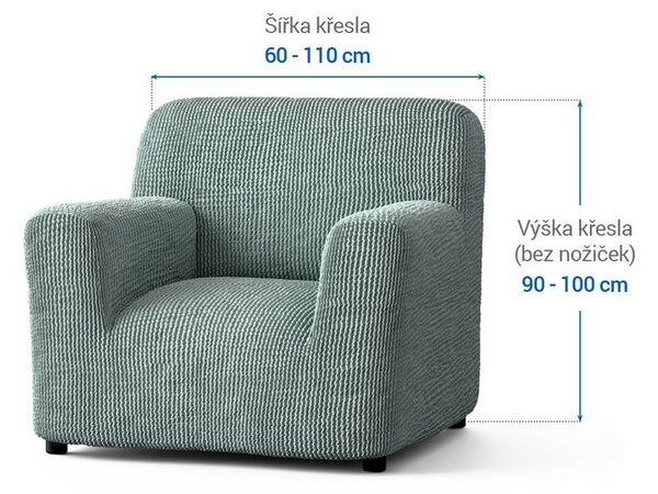 Bielastické potahy COSTINA mátová křeslo (š. 60 - 110 cm)