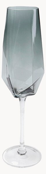 Sada ručně vyrobených sklenic na šampaňské s diamanty, 6 díly